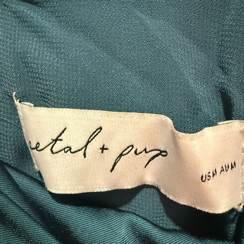 Petal & Pup Teal One-Shoulder Anabelle Halter Neck Midi Dress - Picture 3 of 5